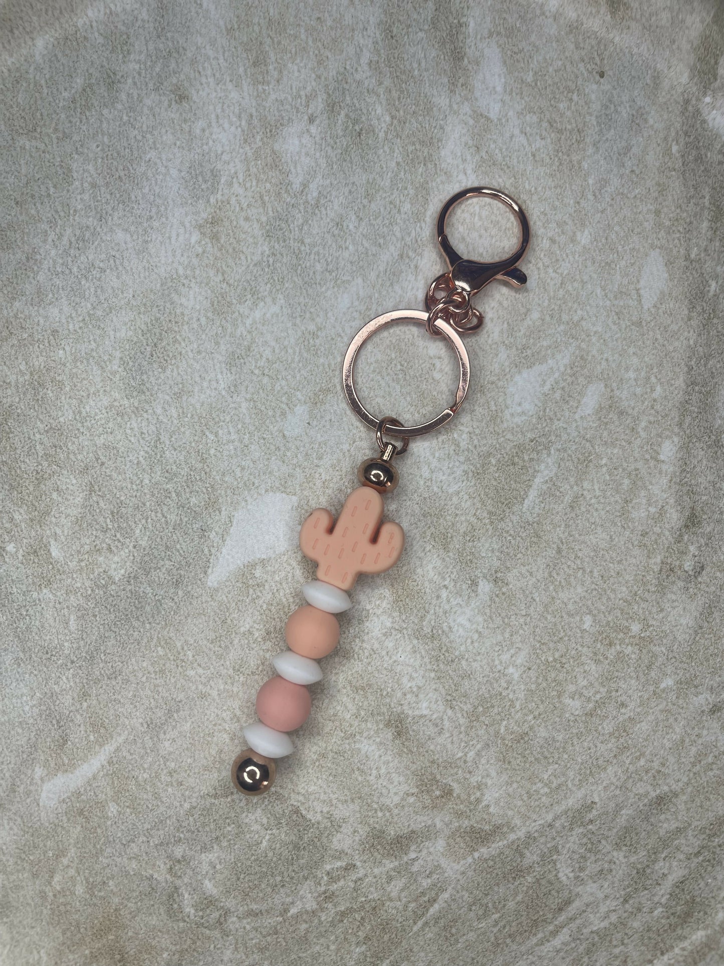 Pink Cactus Keychain