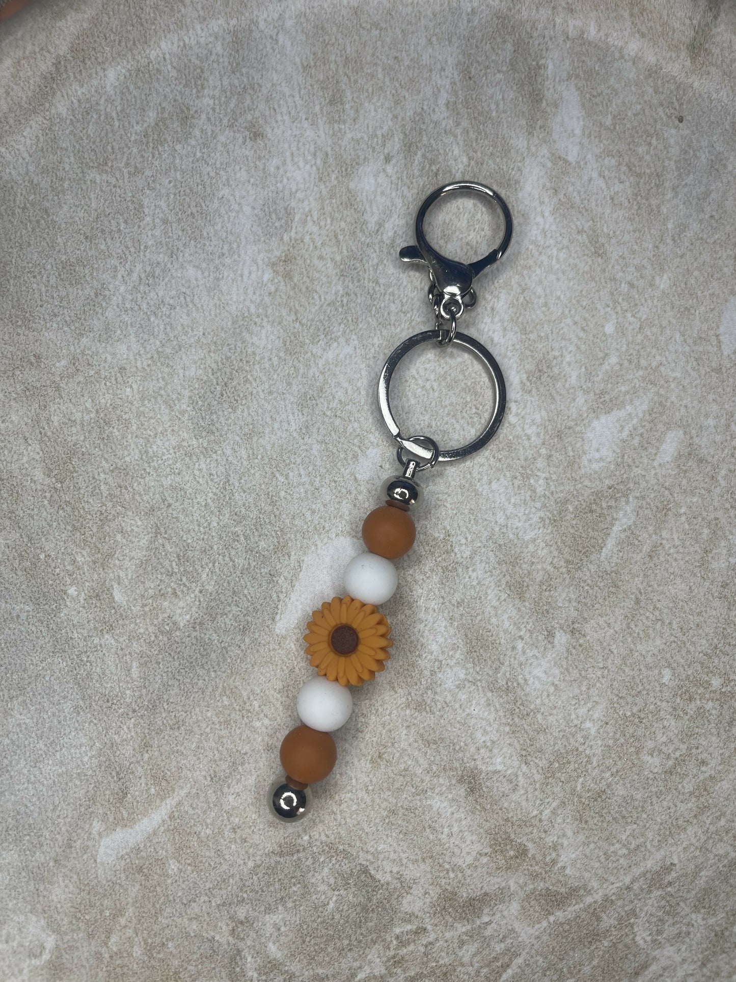 Orange Flower Keychain