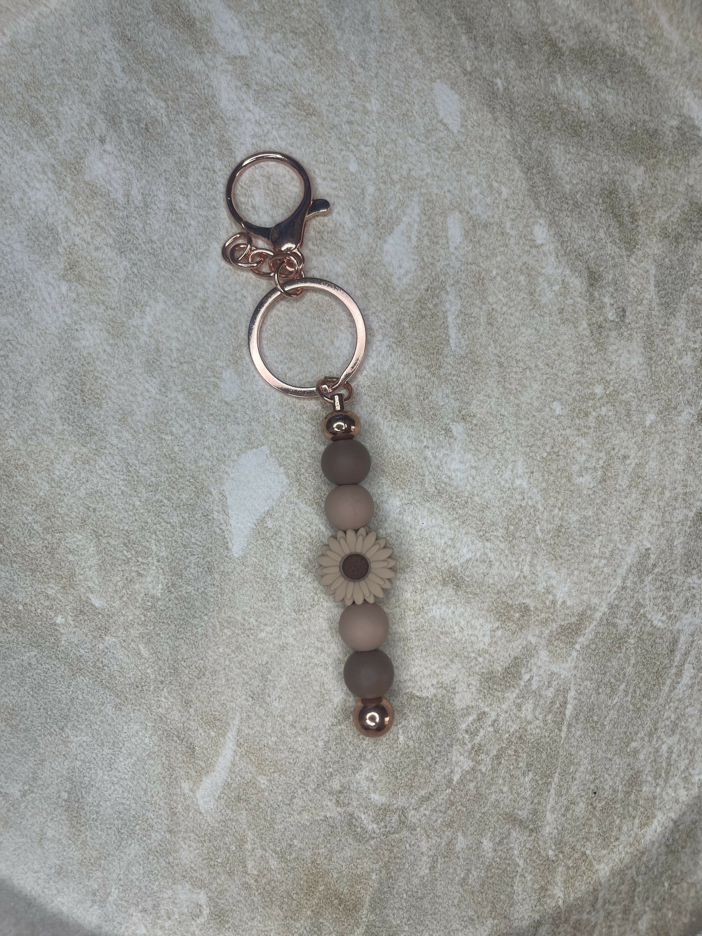 Brown Flower Keychain