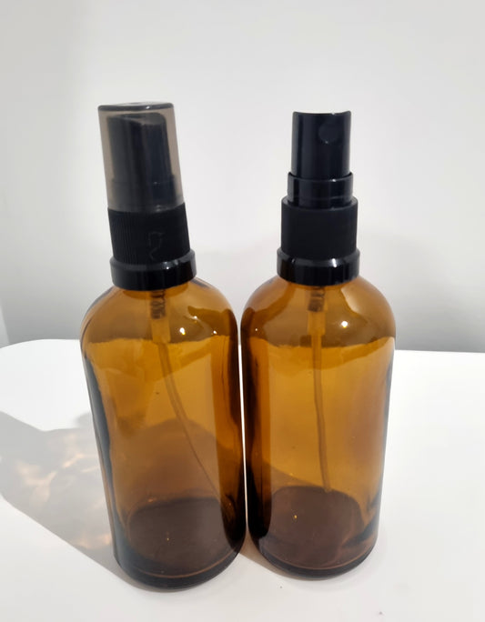 100ml Amber Glass Spray Bottle with Mister – Refillable | Ideal for Aromatherapy, Cleaning & Skincare - $2.80