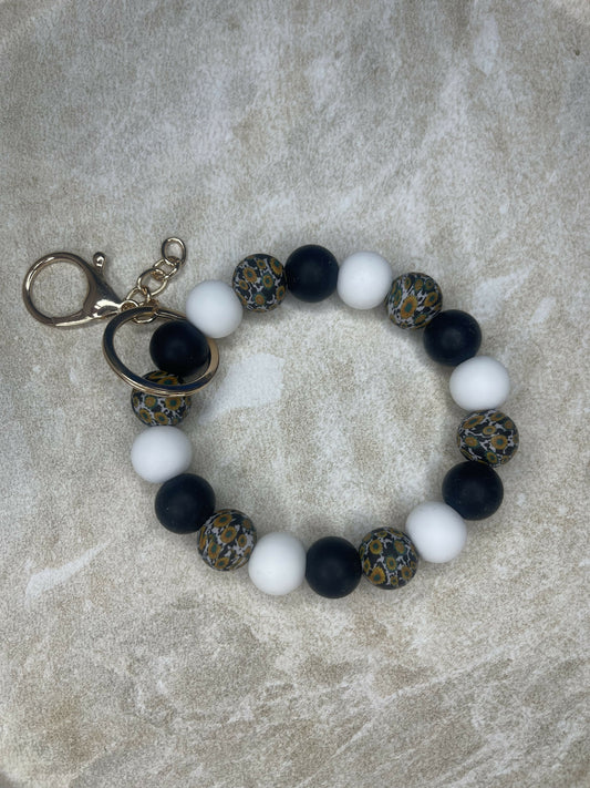 Sunflower Print Wrist Keychain