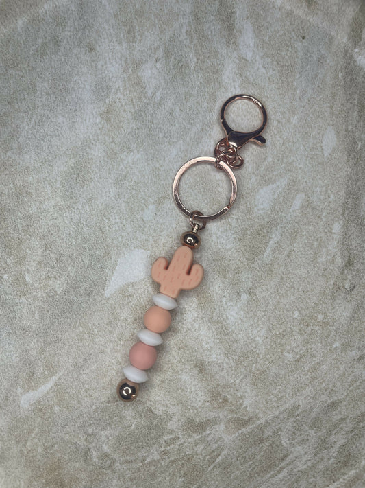 Pink Cactus Keychain