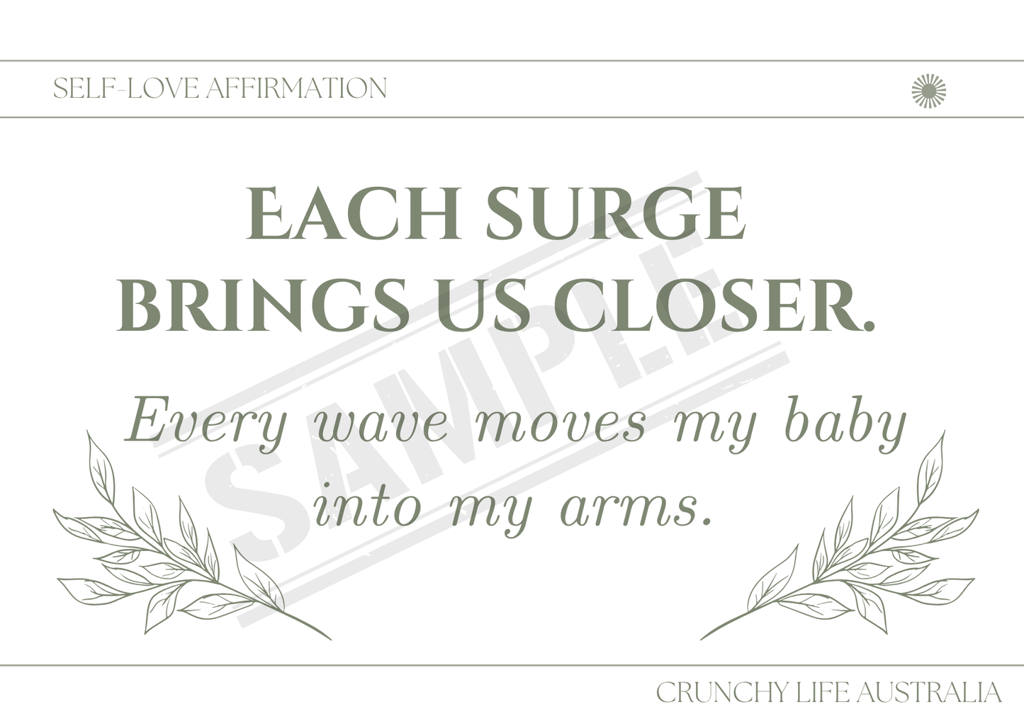Homebirth Affirmation Cards – Printable PDF Download - $5.00