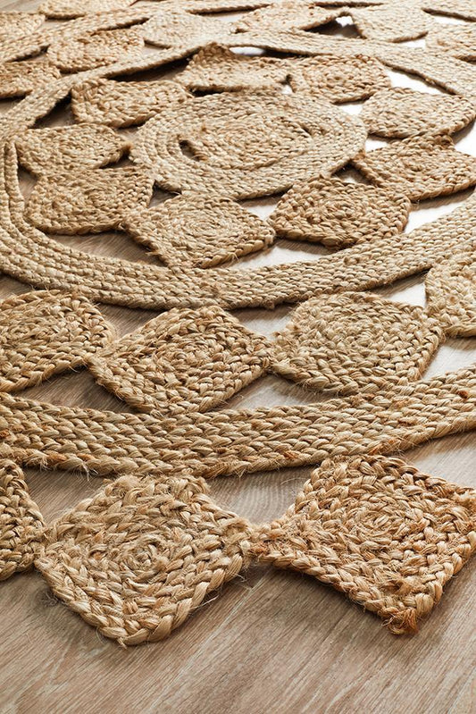 Atrium Tessellate Natural Round By Rug Culture - 200X200CM - ROUND