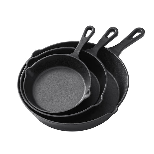 5-Star Chef Cast Iron Frying Pan Set – 3pcs