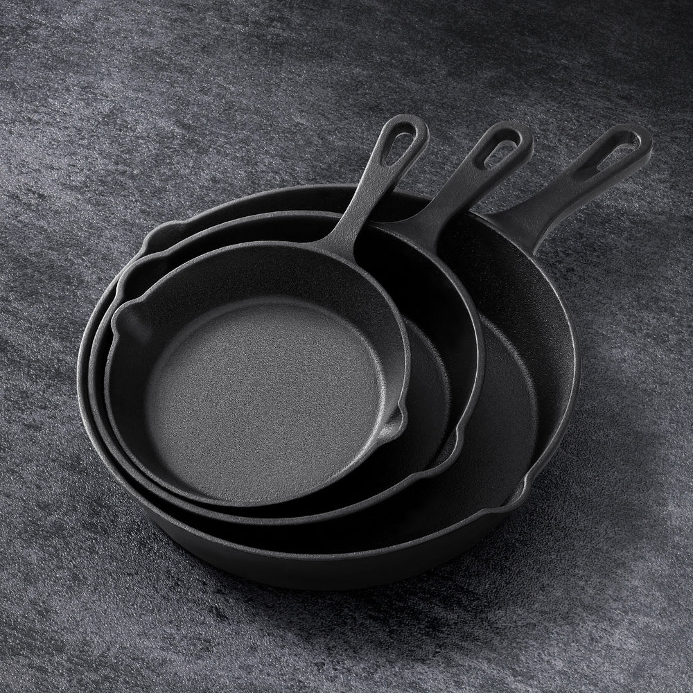 5-Star Chef Cast Iron Frying Pan Set – 3pcs