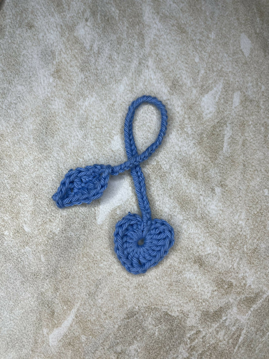 Blue Crochet Cord Tie