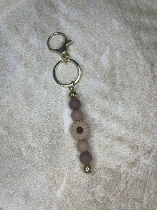 Brown Flower Keychain