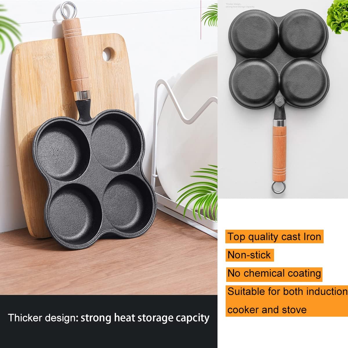 4 Cup Cast Iron Frying Pan