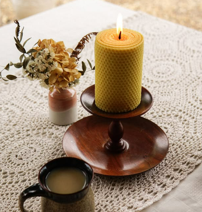 Honeycomb Glow Candles - Handcrafted 100% pure beeswax candles